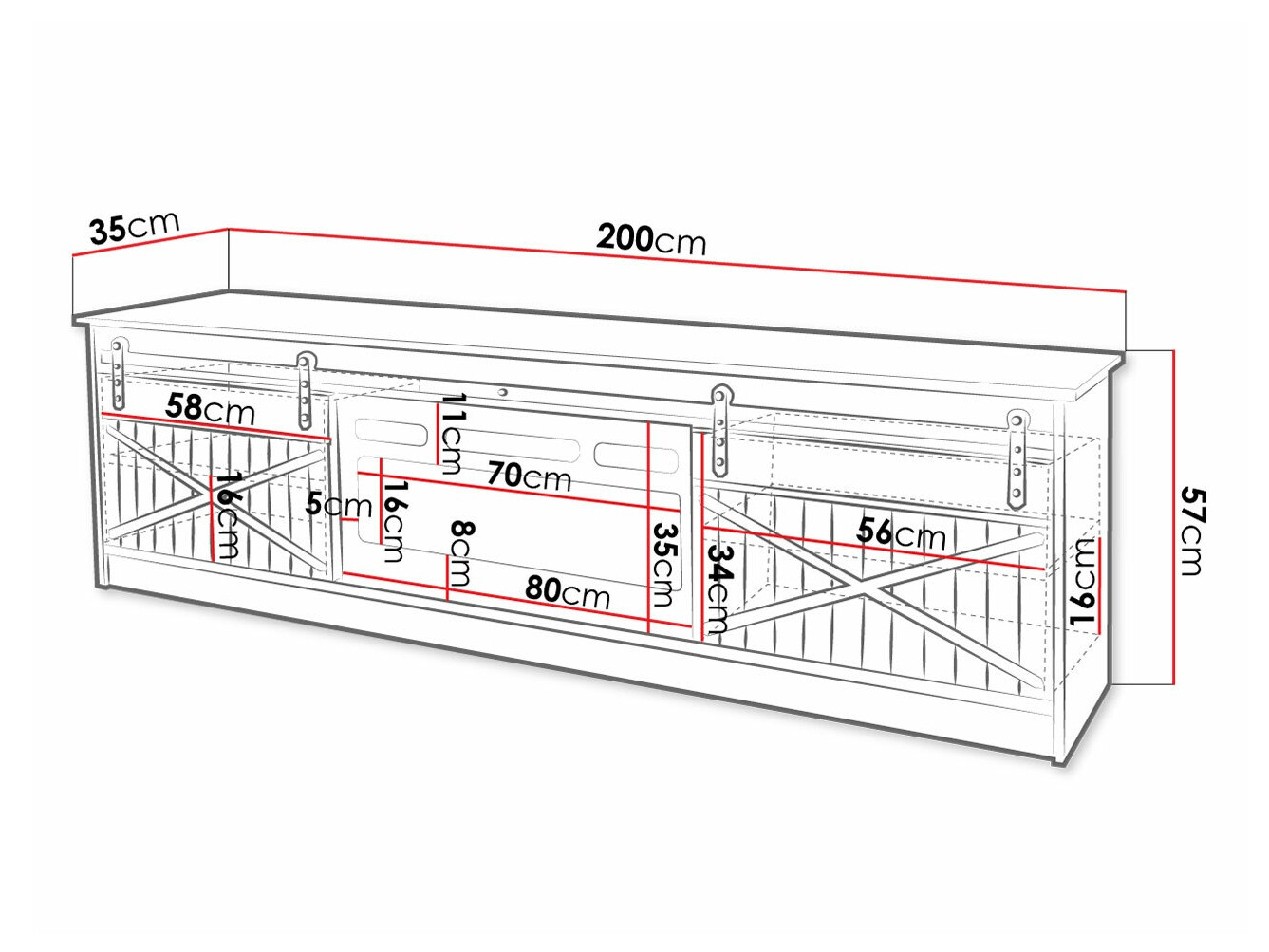 TV-bord Charlotte 165 (Wotan eg)