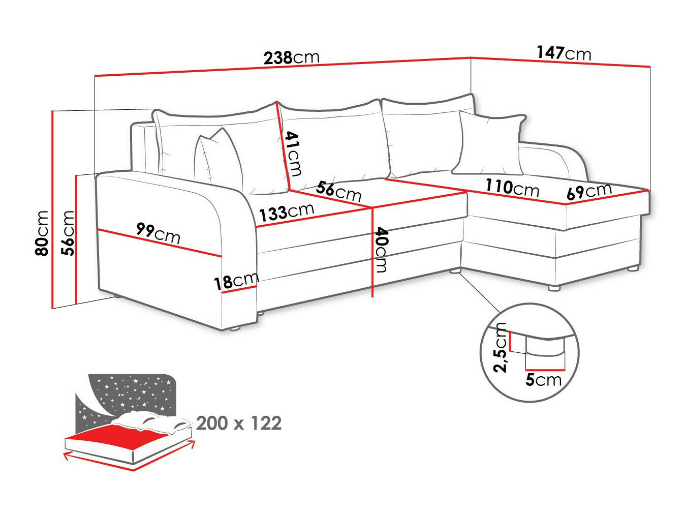 Hjørnesofa Comfivo Melissa I (Poso 110)