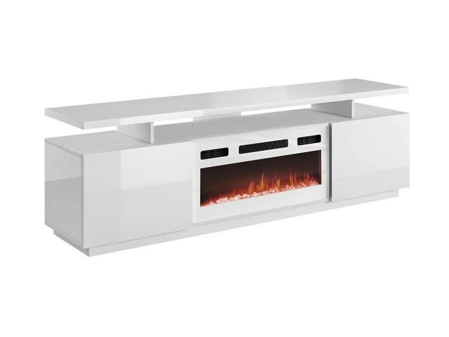 TV-bord Figura I (Hvid + Glansfuld hvid)