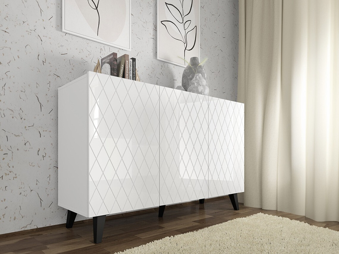 Skænk Melmoro 104 (Glansfuld hvid + Sort)