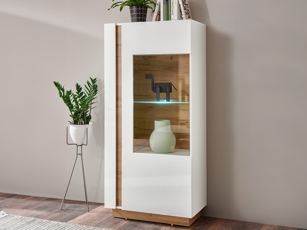 Reol Veropho 101 (Glansfuld hvid + Grandson eg)