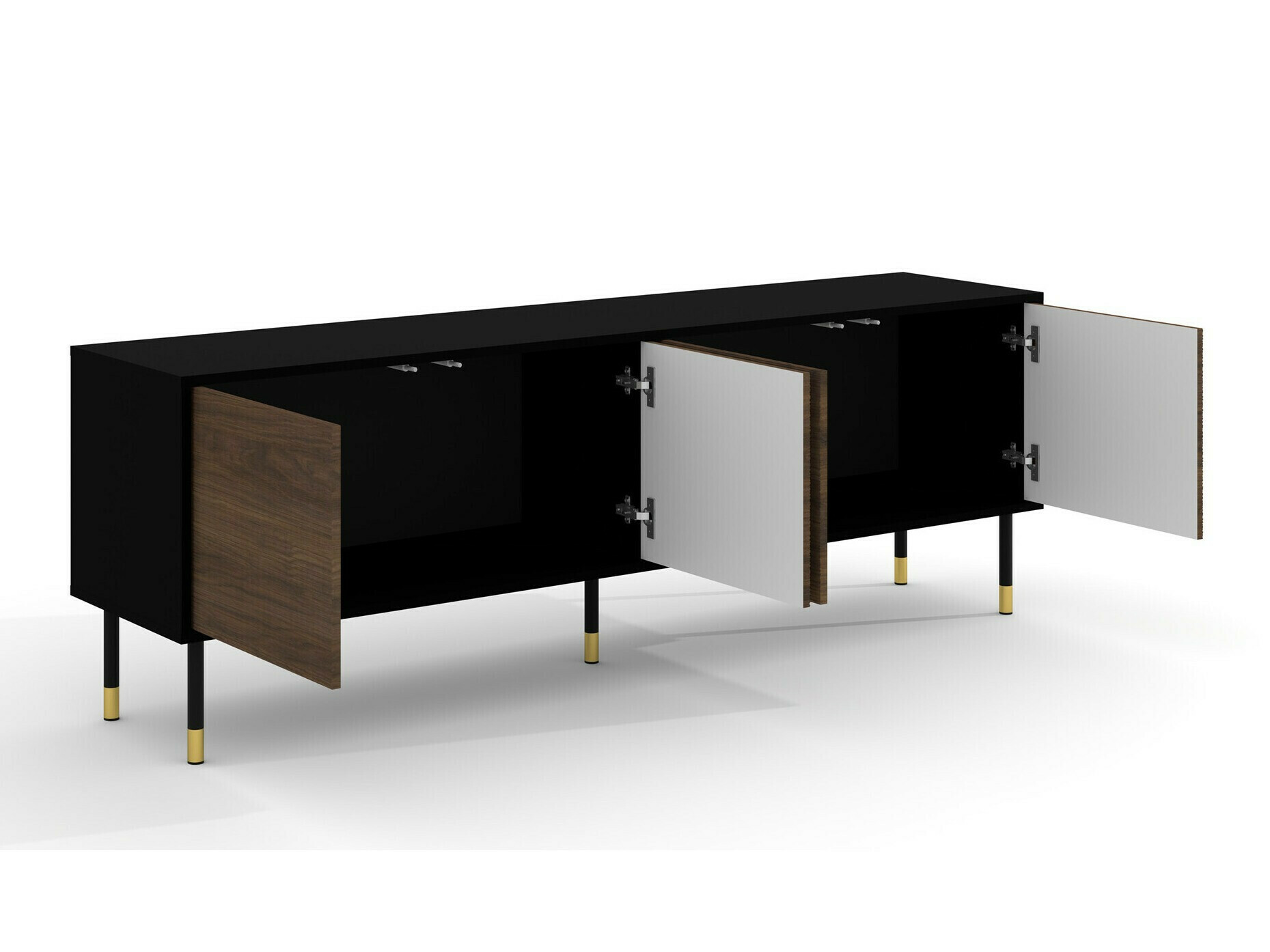 Stuemøbelsæt Romtole 103 (Sort + Mørk eg)