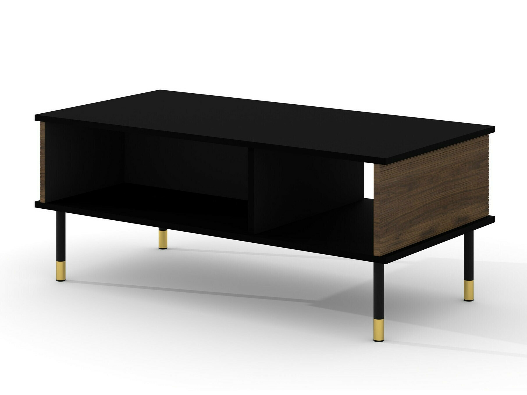 Stuemøbelsæt Romtole 103 (Sort + Mørk eg)