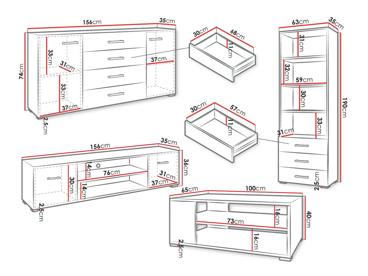 Stuemøbelsæt Comfivo Casus I