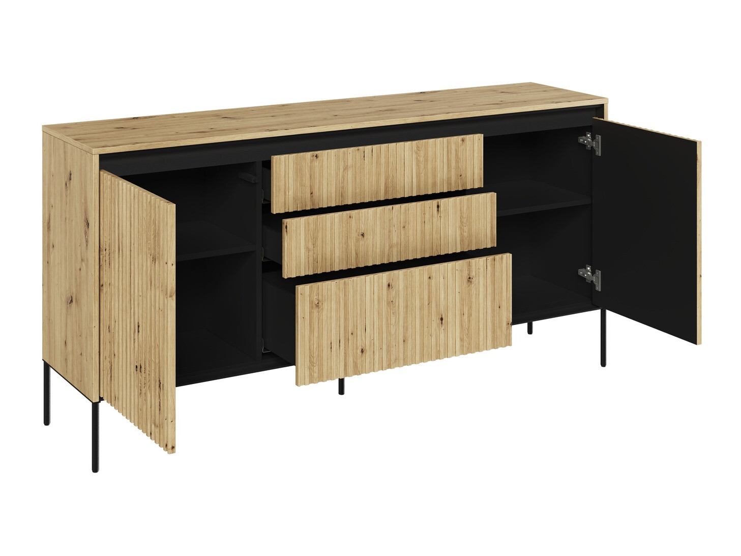 Kommode Fernolu 100 (Artisan eg + Sort)