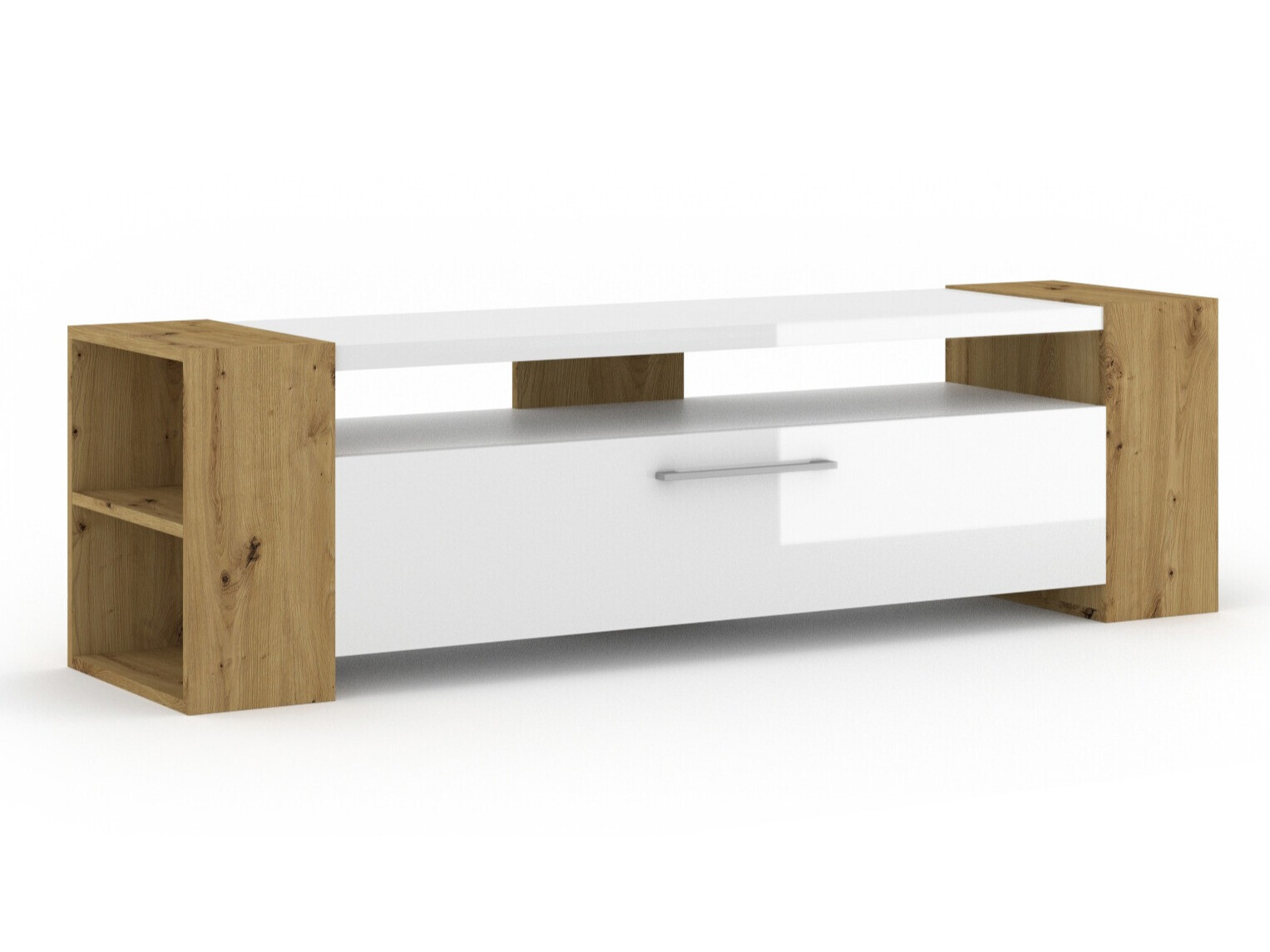 TV-bord Buffalo 150 (Artisan eg + Glansfuld hvid)