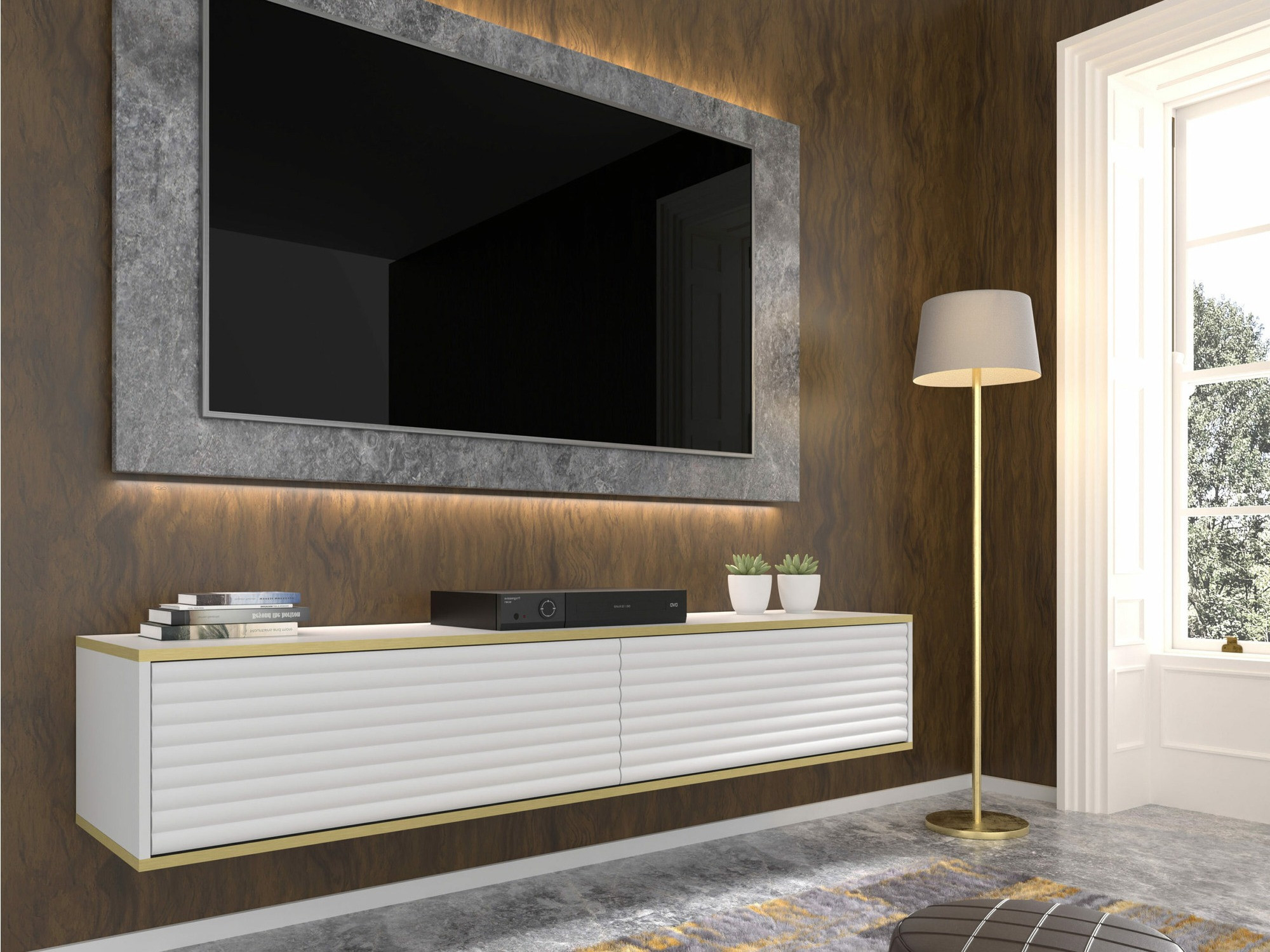 TV-bord Buffalo 153 (Hvid)