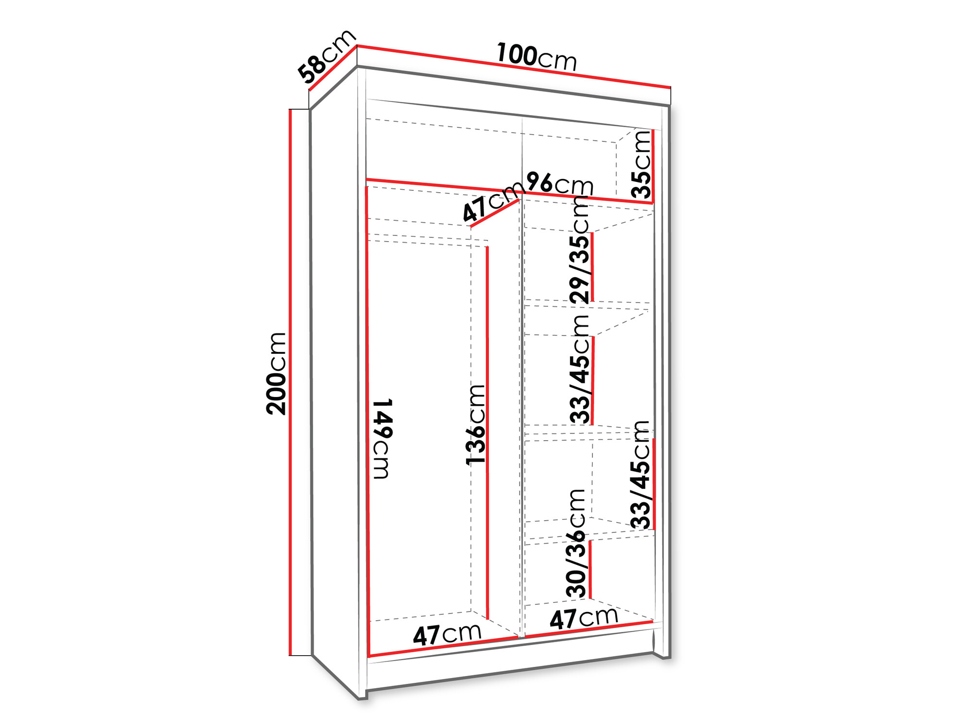 Garderobeskab Closico Corden III (Hvid)