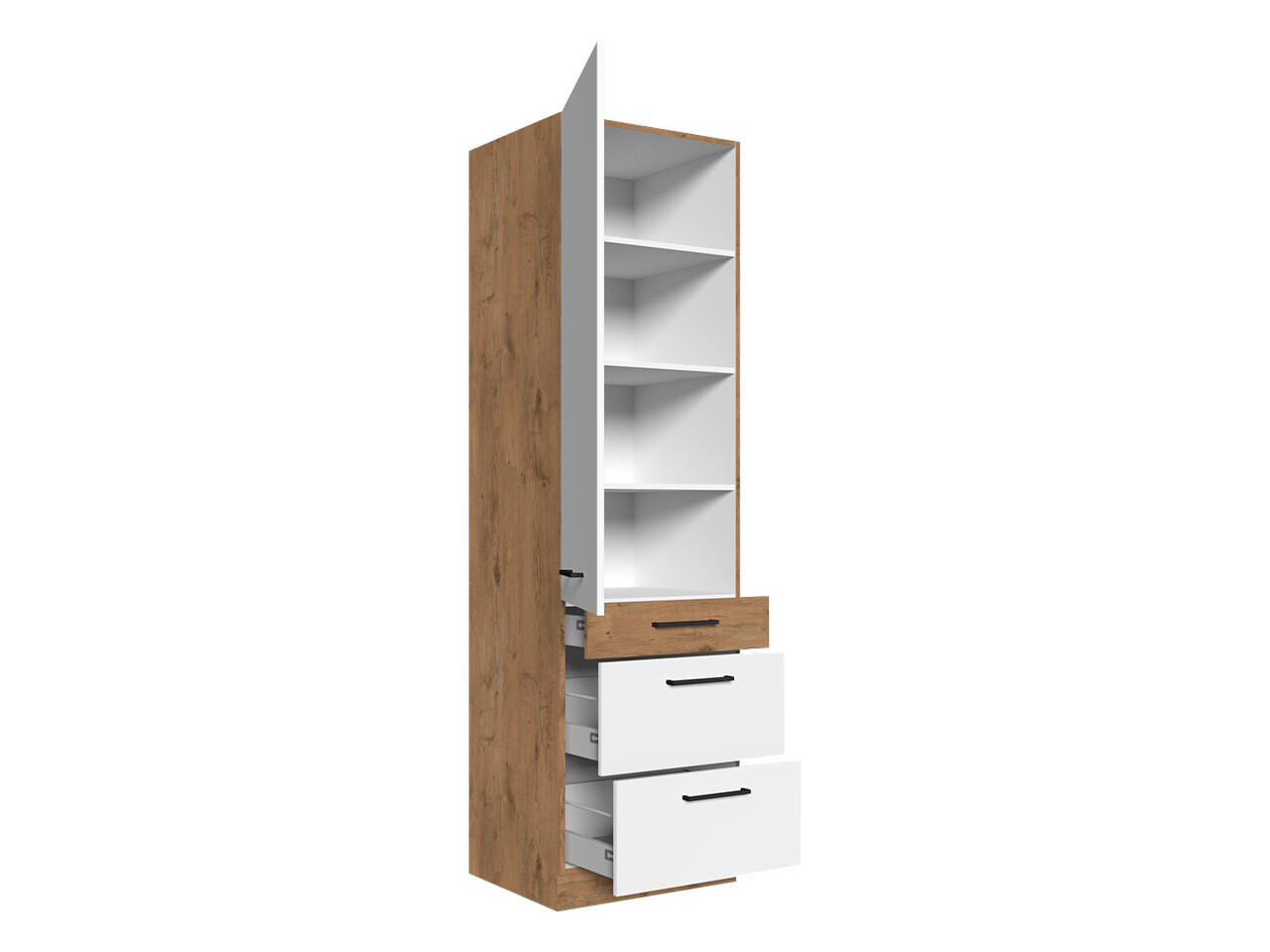 Modulskab med låger Wood White 127