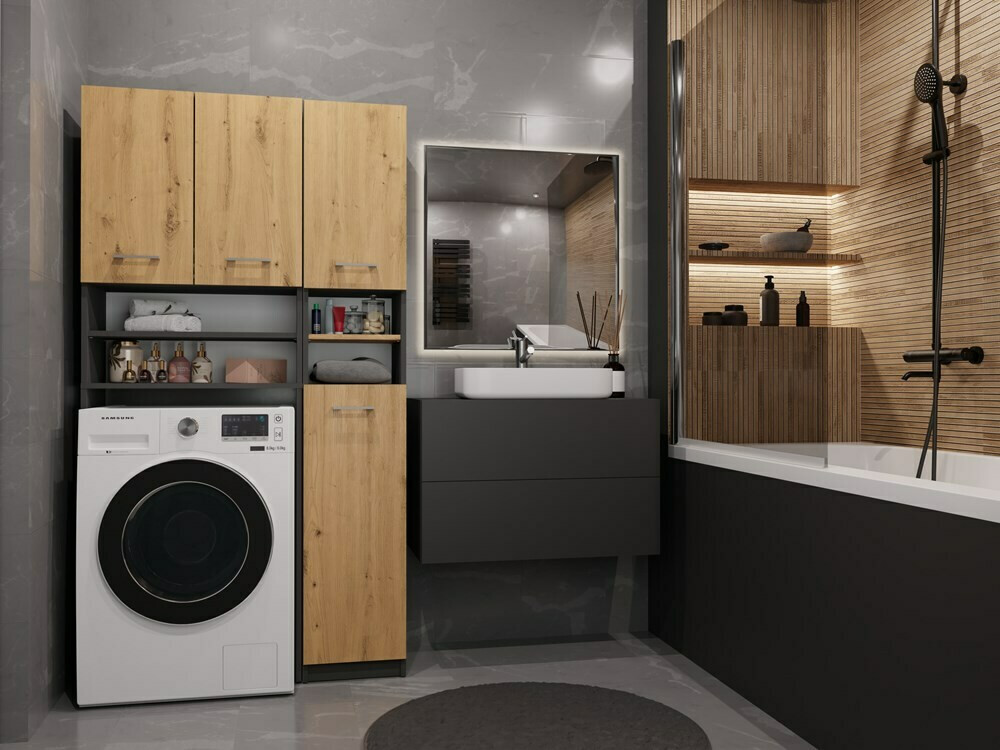 Reol til badeværelse Mandeville 128 (Artisan eg)