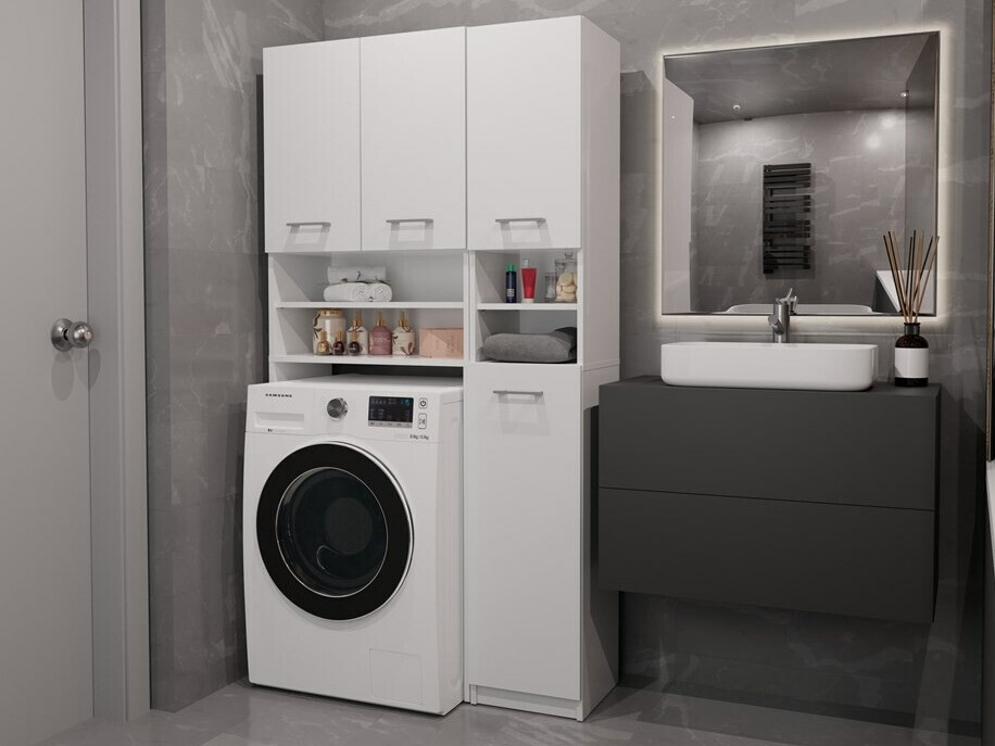 Reol til badeværelse Mandeville 128 (Hvid)