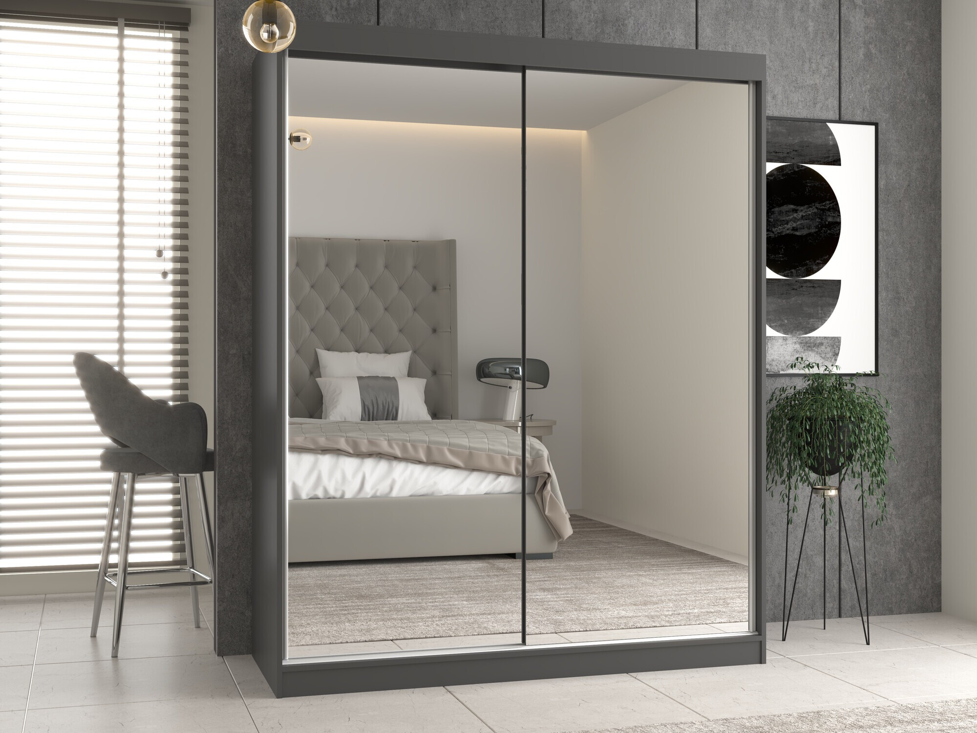 Garderobeskab Mandeville 165 (Antracit)