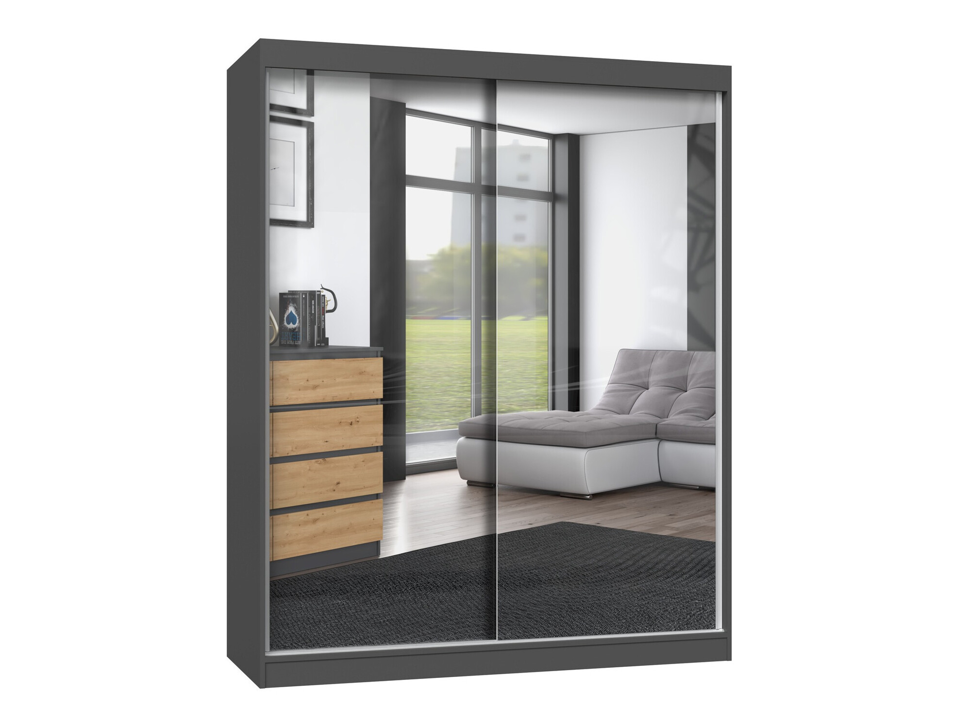Garderobeskab Mandeville 165 (Antracit)