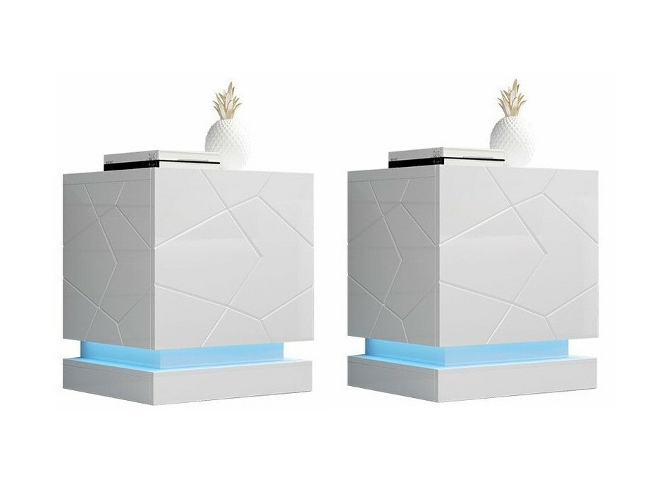 Natbordssæt Linar (Hvid + Glansfuld hvid)