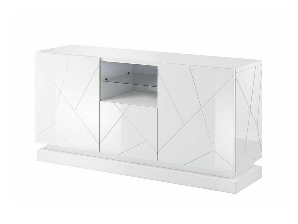 Skænk Charlotte 186 (Hvid + Glansfuld hvid)