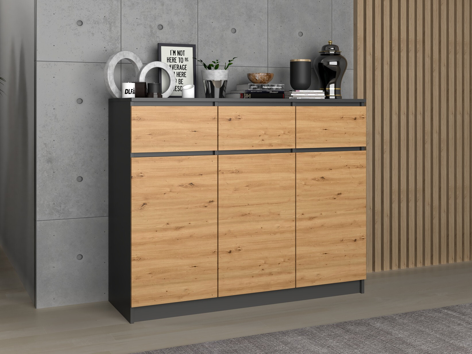 Kommode Elbvelu 115 (Antracit + Artisan eg)