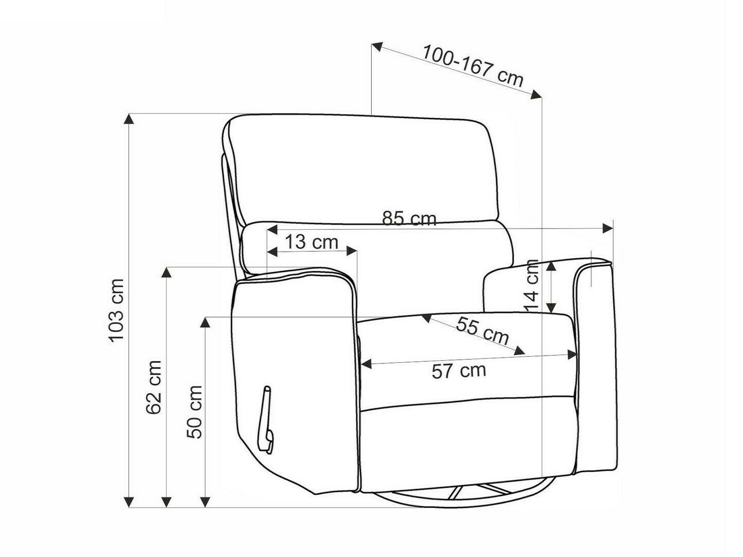 Hvilestol Houston 1669 (Grå)