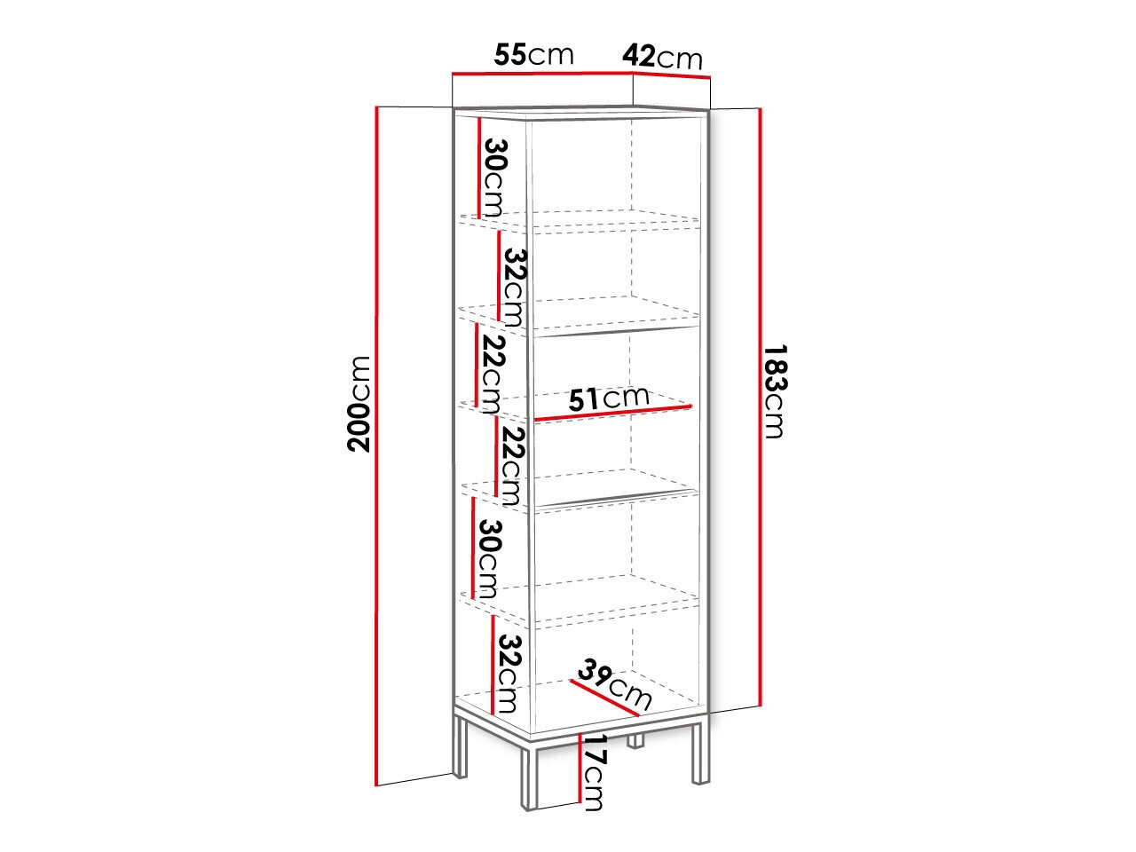Reol Natar (Hvid + Glansfuld hvid)