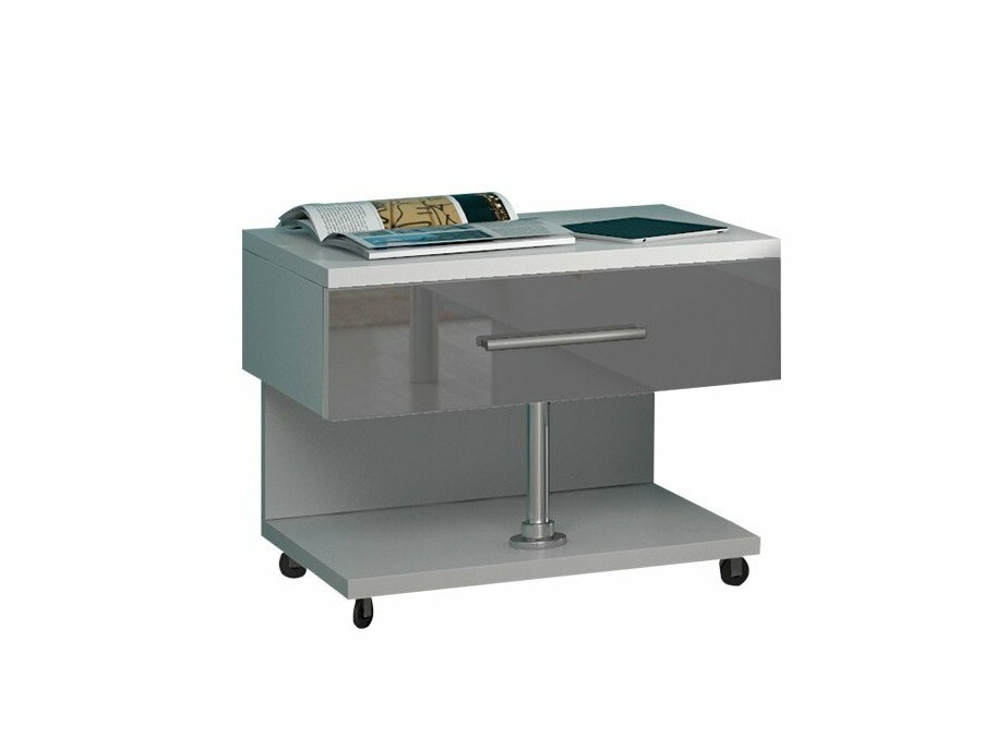 Sengebord Campus (Hvid + Gloss grå)