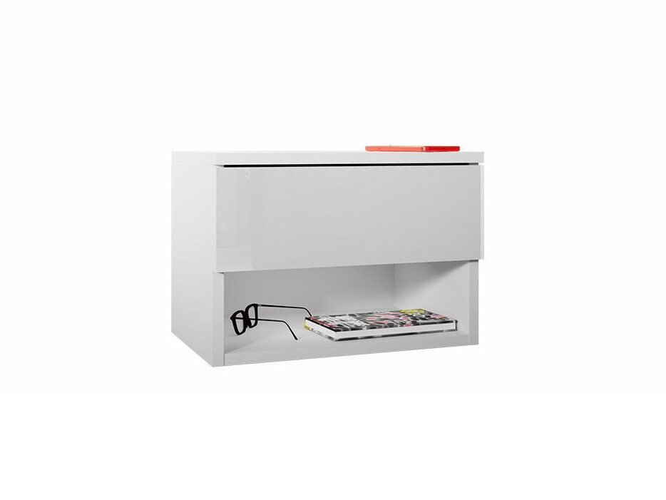 Sengebord Papilix (Hvid + Glansfuld hvid)