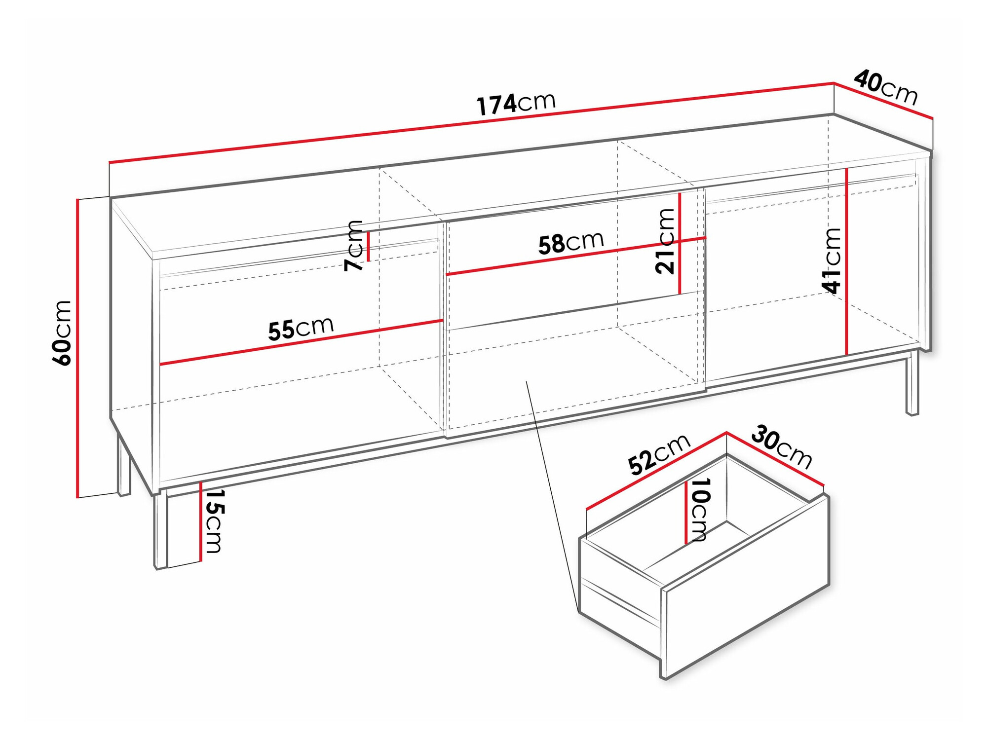 TV-bord Comfivo Delruva I (Sort)