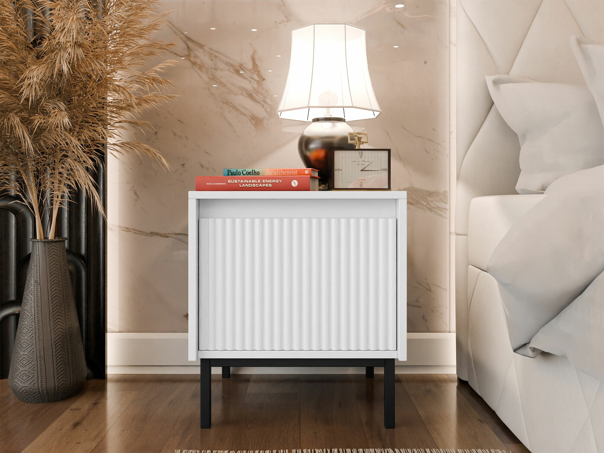 Sengebord Comfivo Delruva 105 (Hvid)