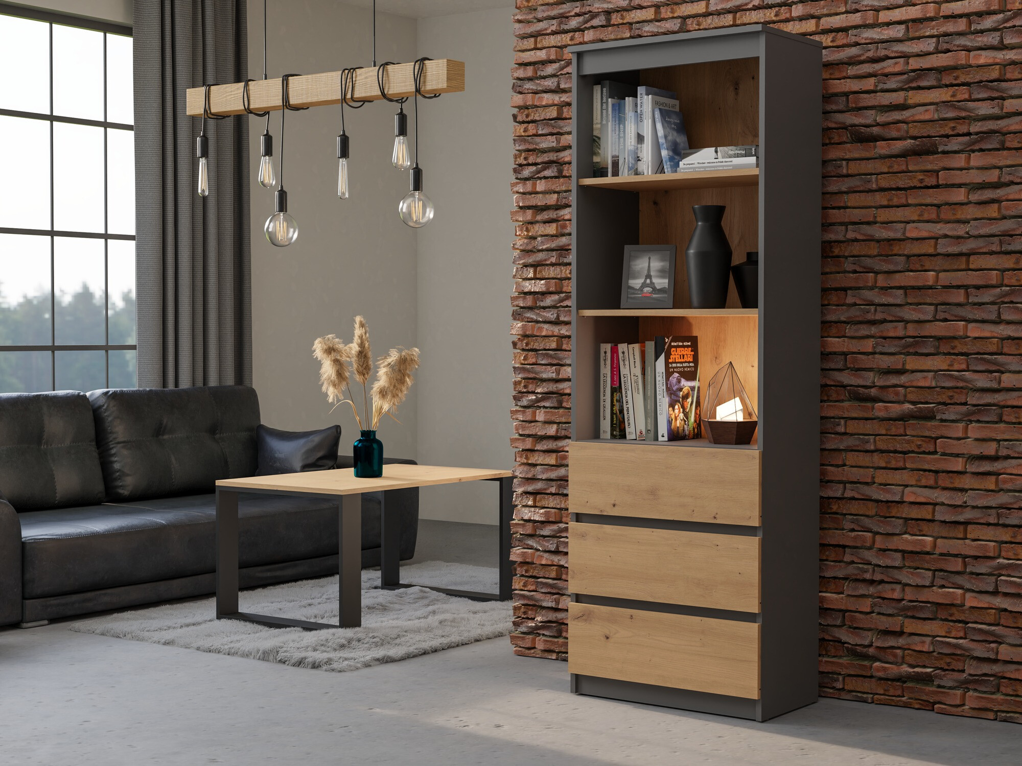 Reol Mandeville 246 (Antracit + Artisan eg)