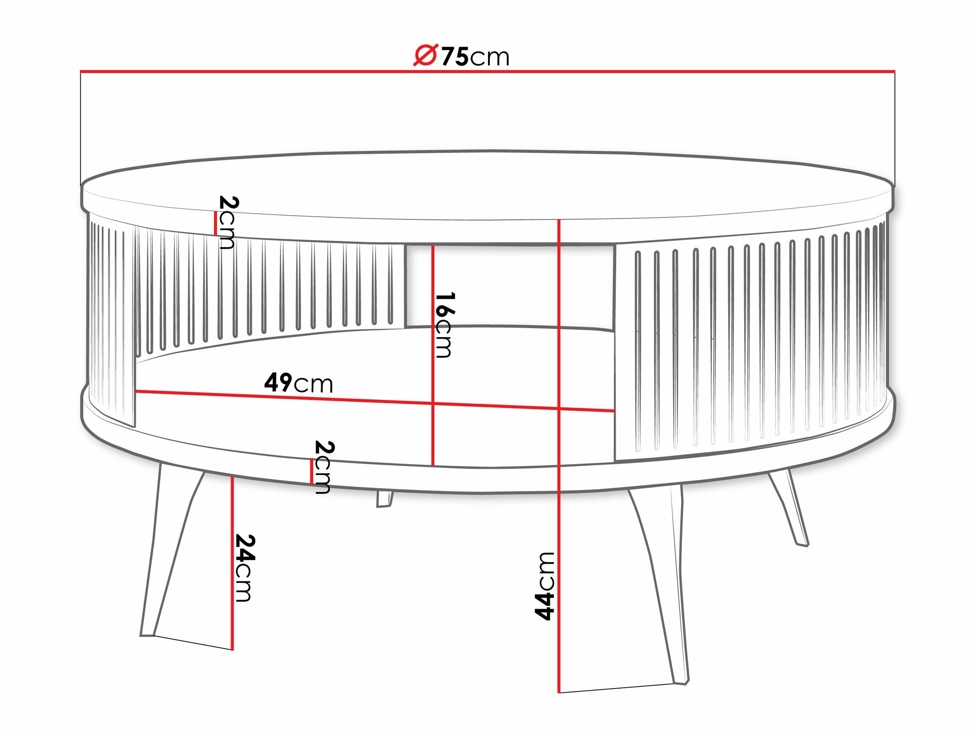 Sofabord Vitum (Sort + Craft gylden eg)