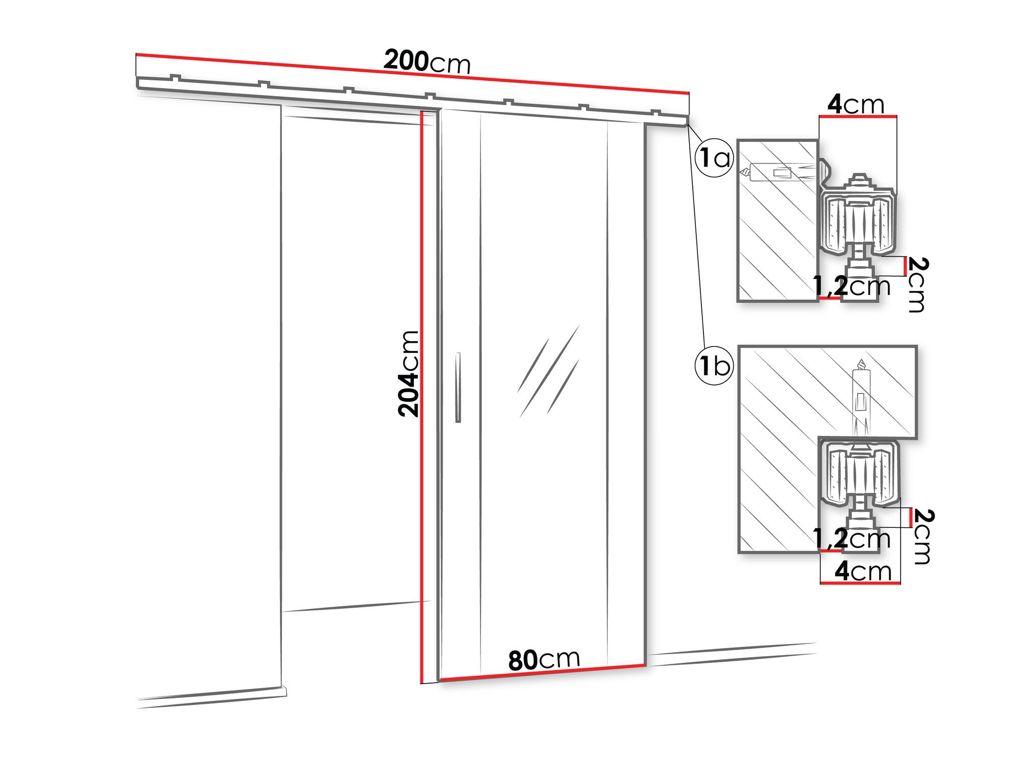 Skydedør Hartford 488 (Hvid)