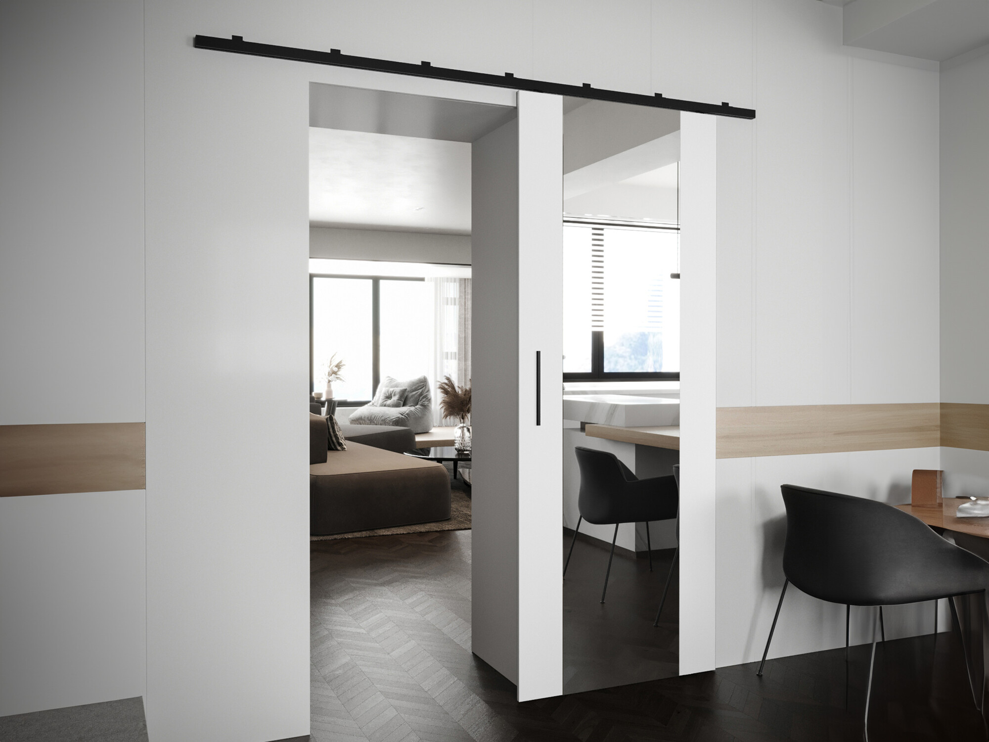 Skydedør Hartford 490 (Hvid)