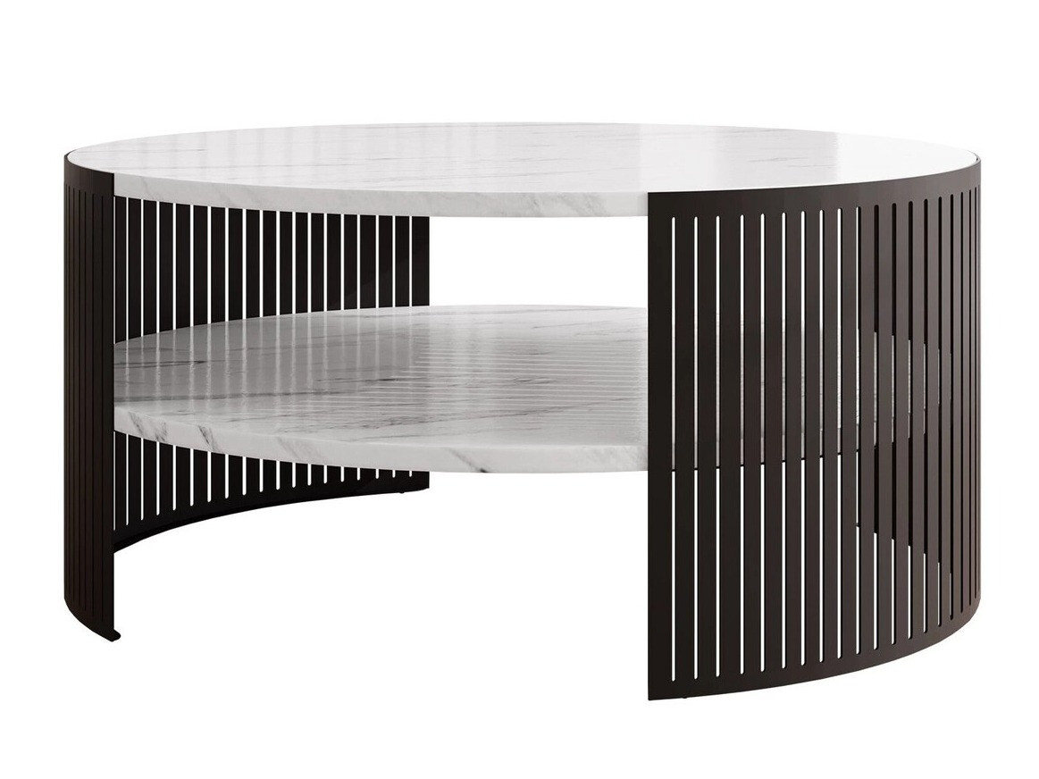 Sofabord Sordore 102 (Sort + Hvid marmor)