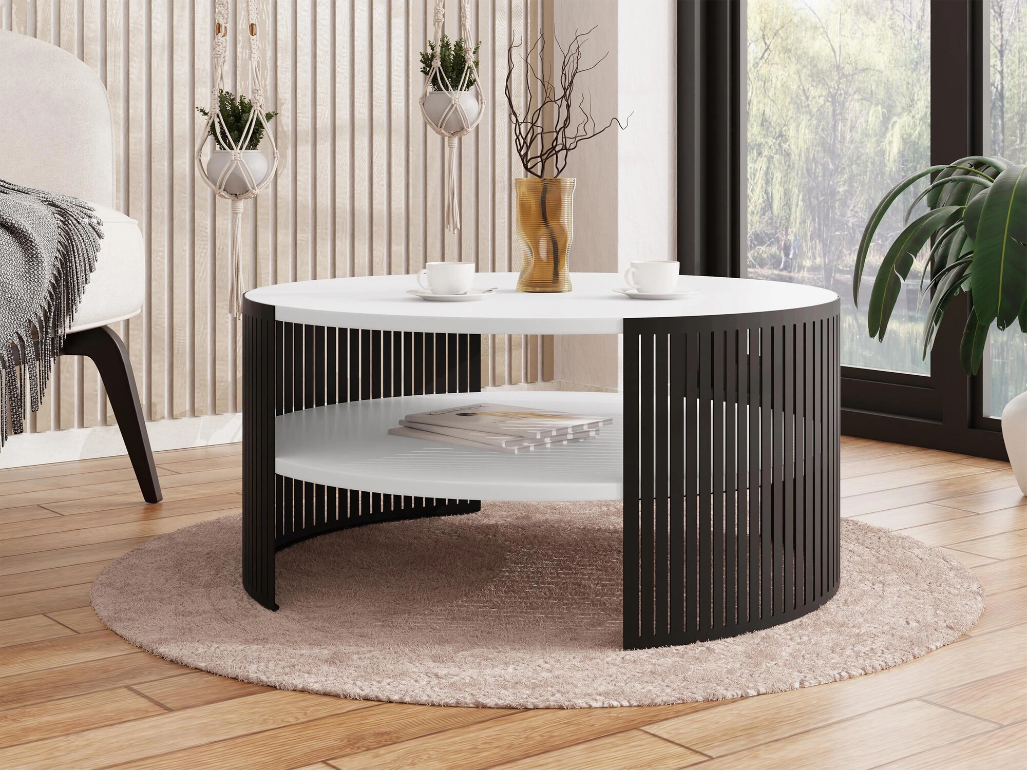 Sofabord Sordore 102 (Sort + Hvid)