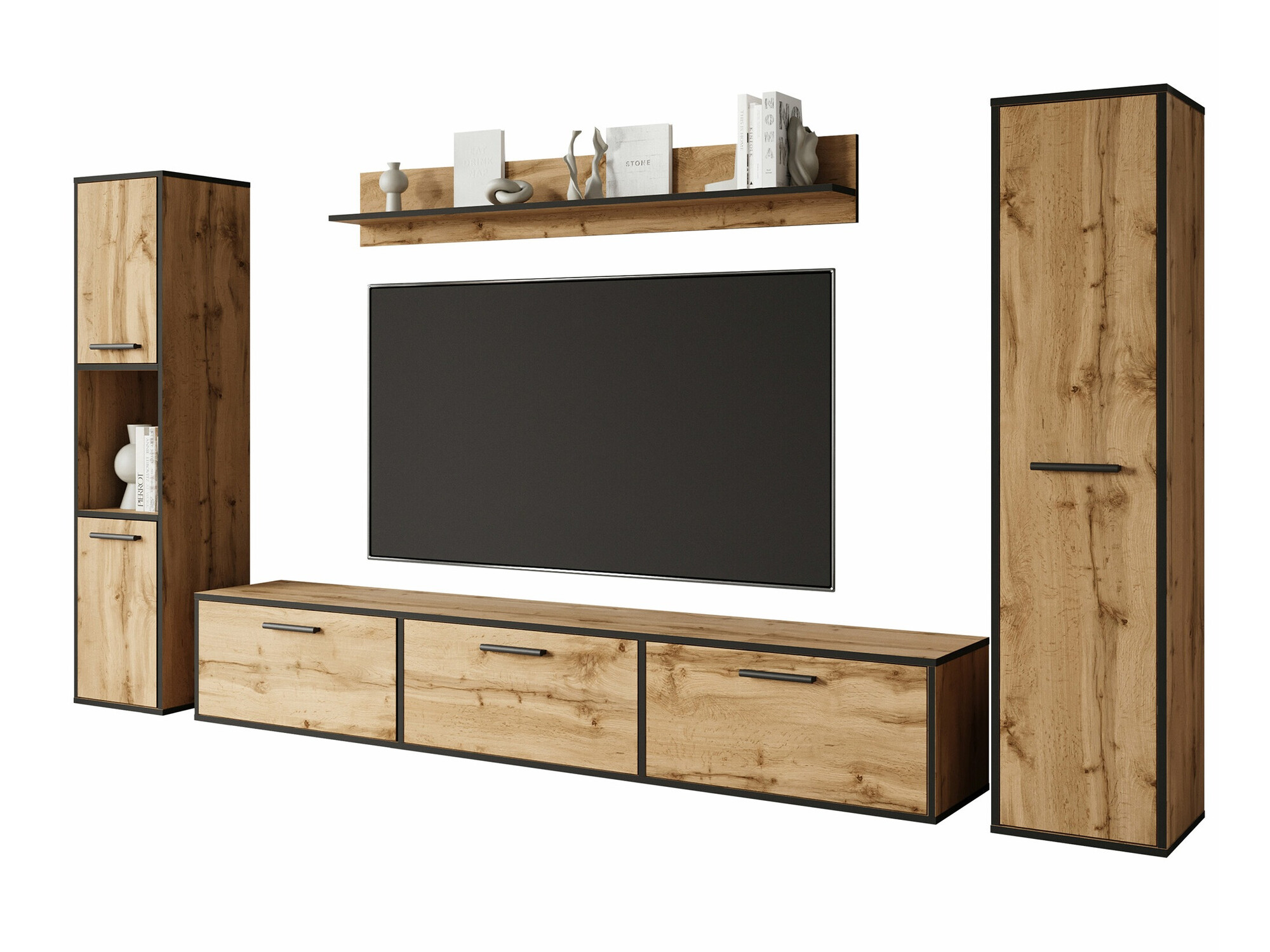 Stuemøblersæt Sarasota 175 (Sort + Wotan eg)