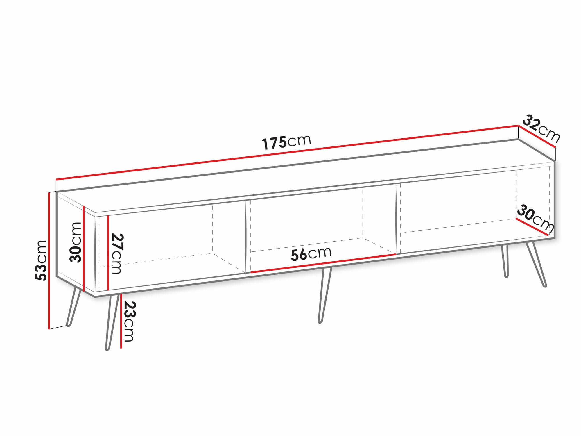 TV-bord Princal II (Hvid)