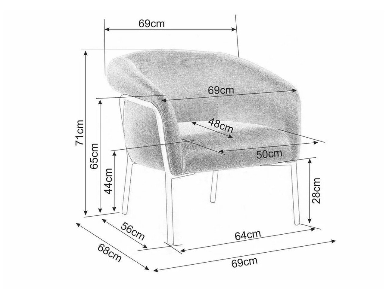 Lænestol Detroit 102 (Gul)