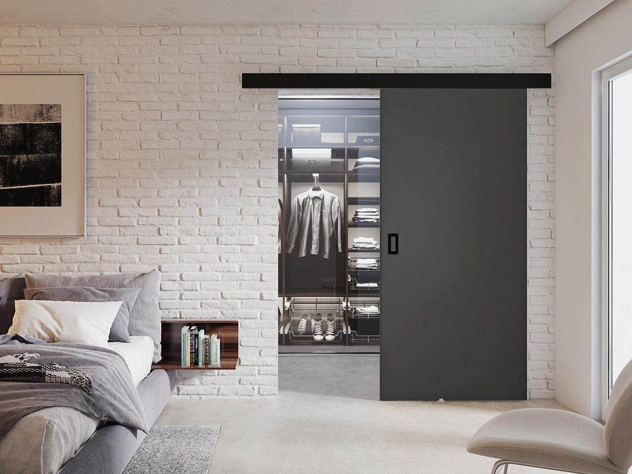 Skydedør Dover 170 (Grafit)