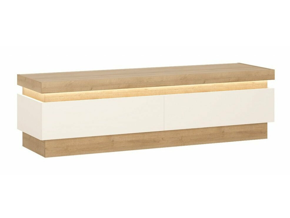TV-bord Feldeli 101 (Riviera egetræ + Glansfuld hvid)
