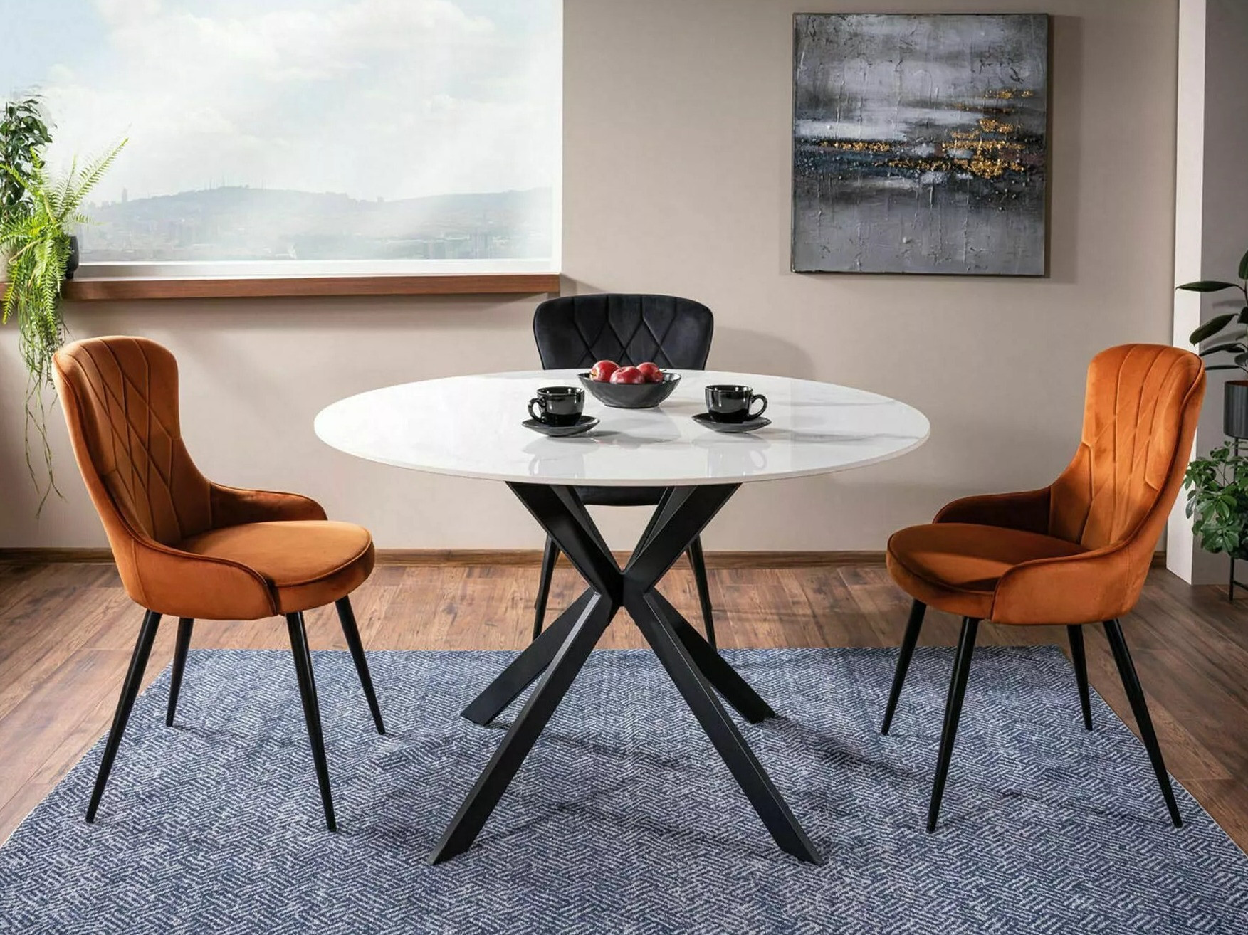 Bord Detroit 256 (Hvid marmor)