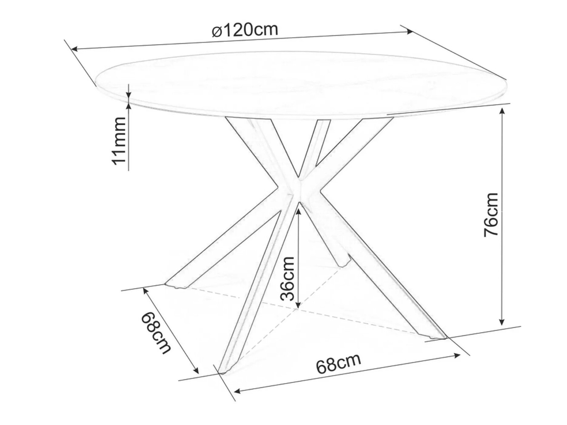 Bord Detroit 256 (Hvid marmor)