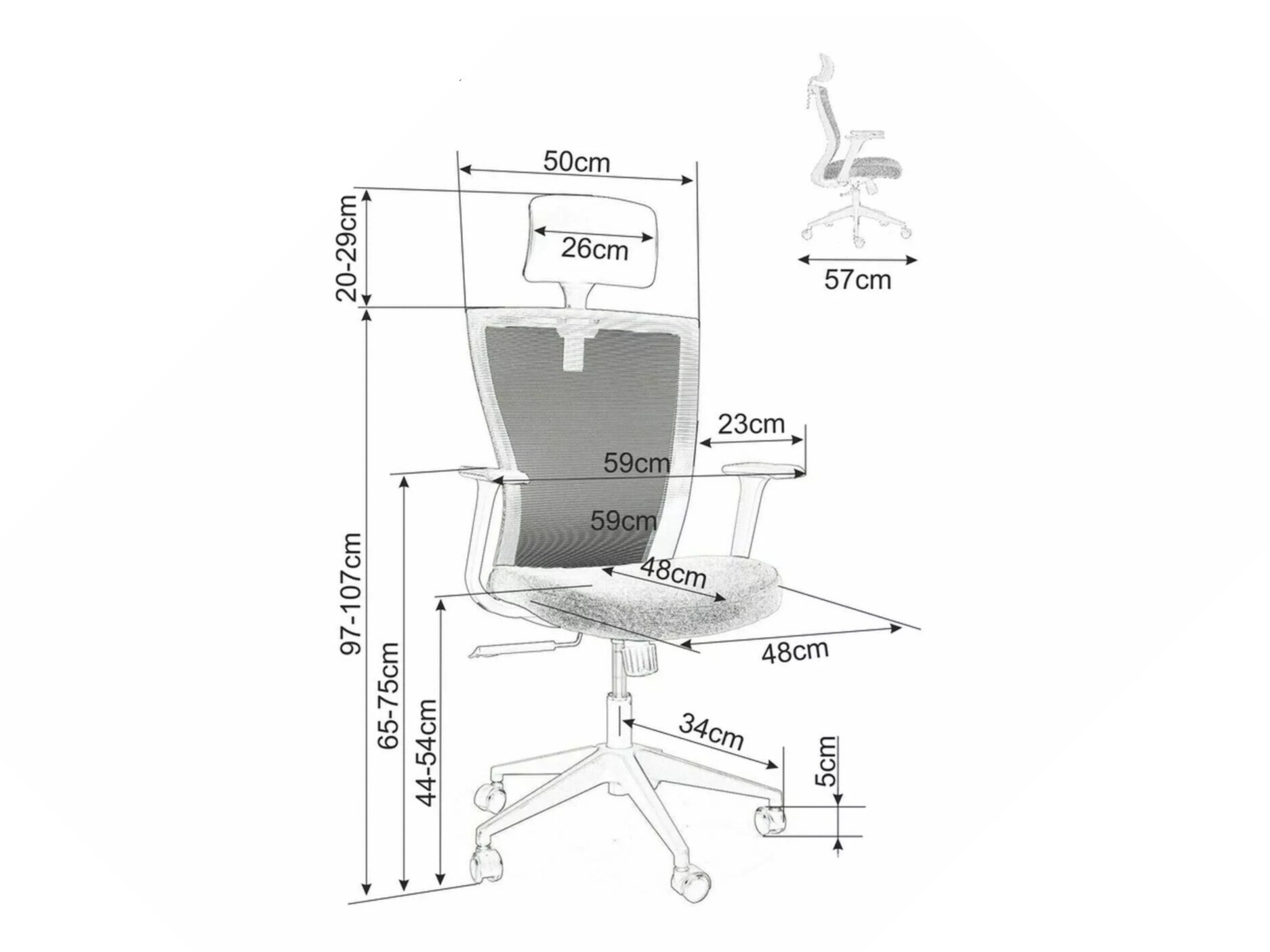 Kontorstol Detroit 270 (Sort + Gul)