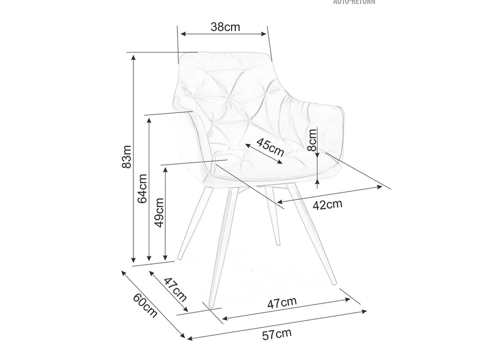Stol Detroit 286 (Sort)