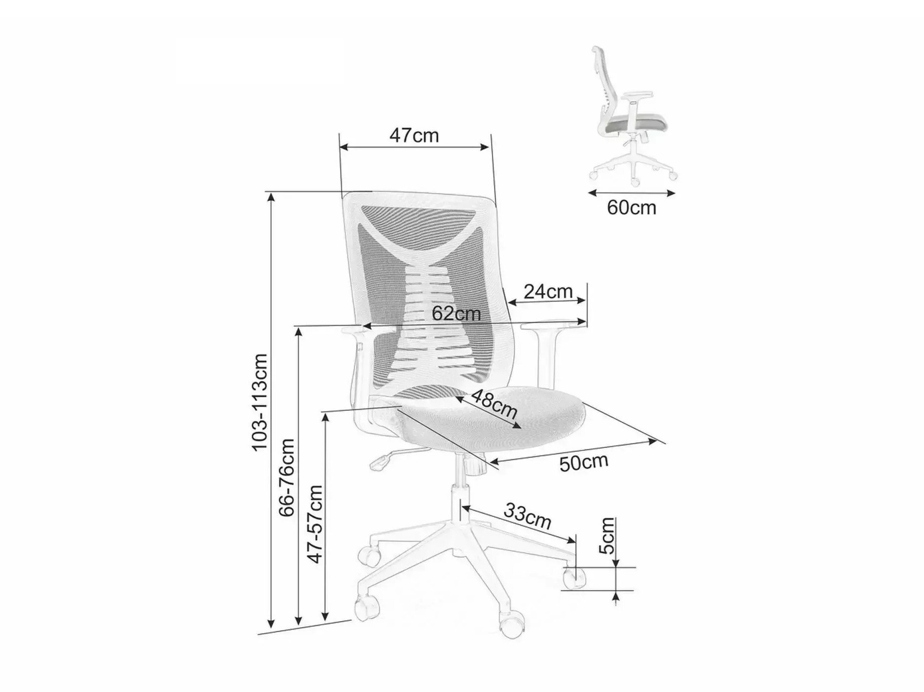 Kontorstol Detroit 302 (Sort)