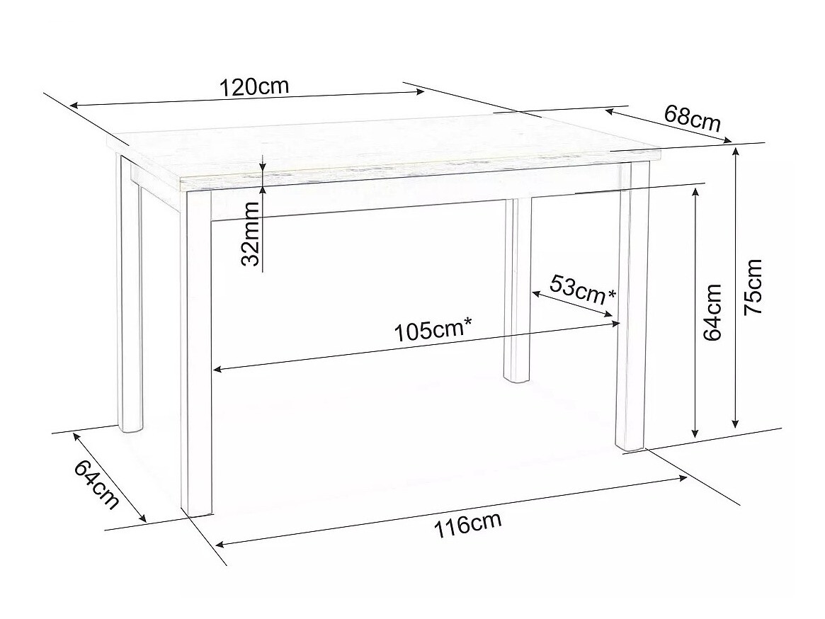 Bord Detroit 345 (Artisan eg + Sort)