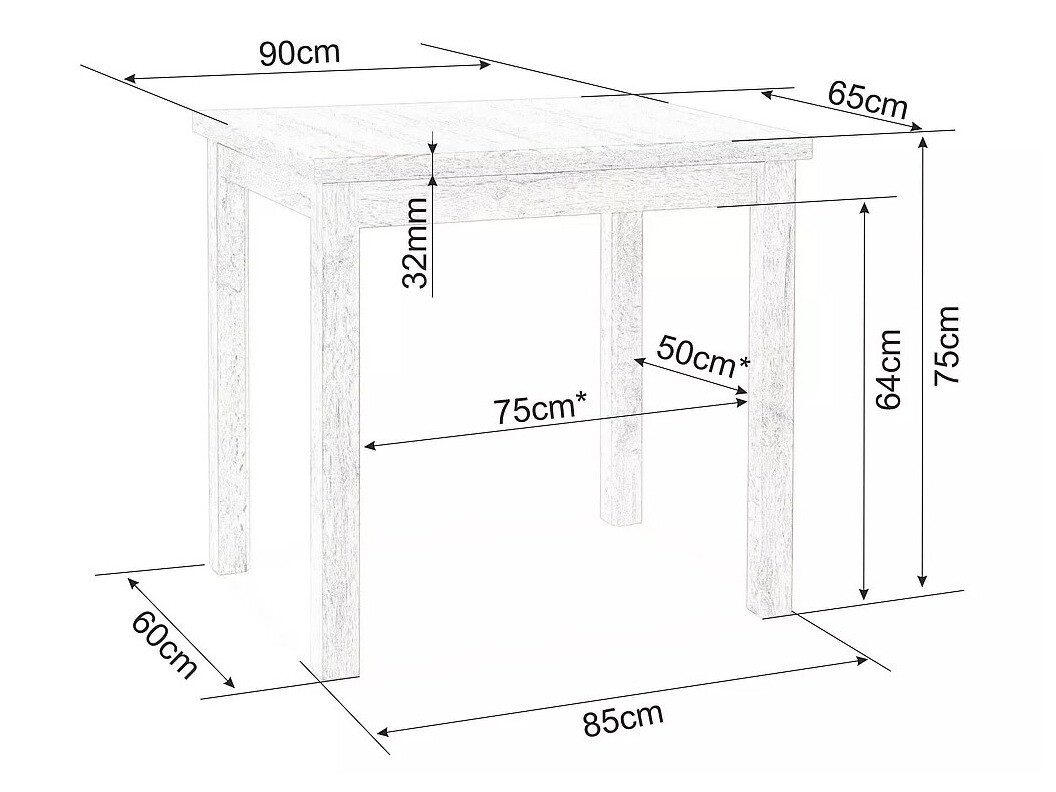 Bord Detroit 348 (Sort + Artisan eg)