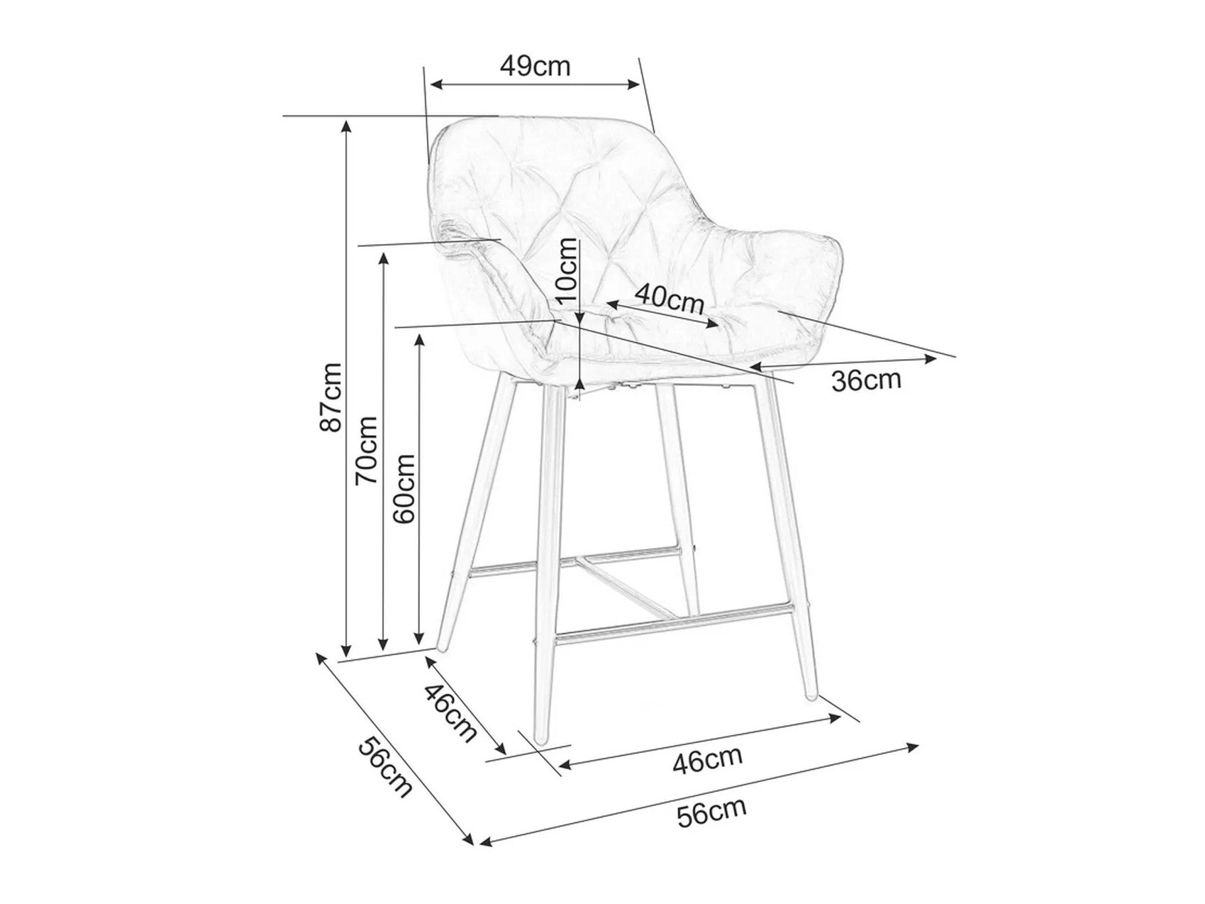 Counterstol Detroit 362 (Sort)