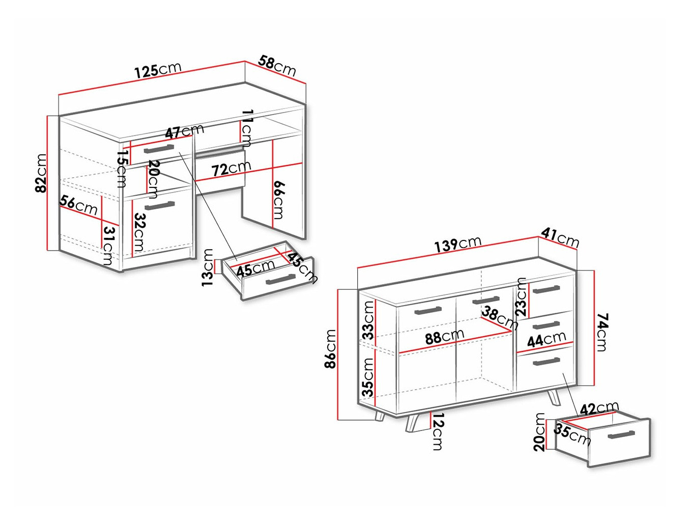 Møbelsæt Delbalo 105 (Lilla)