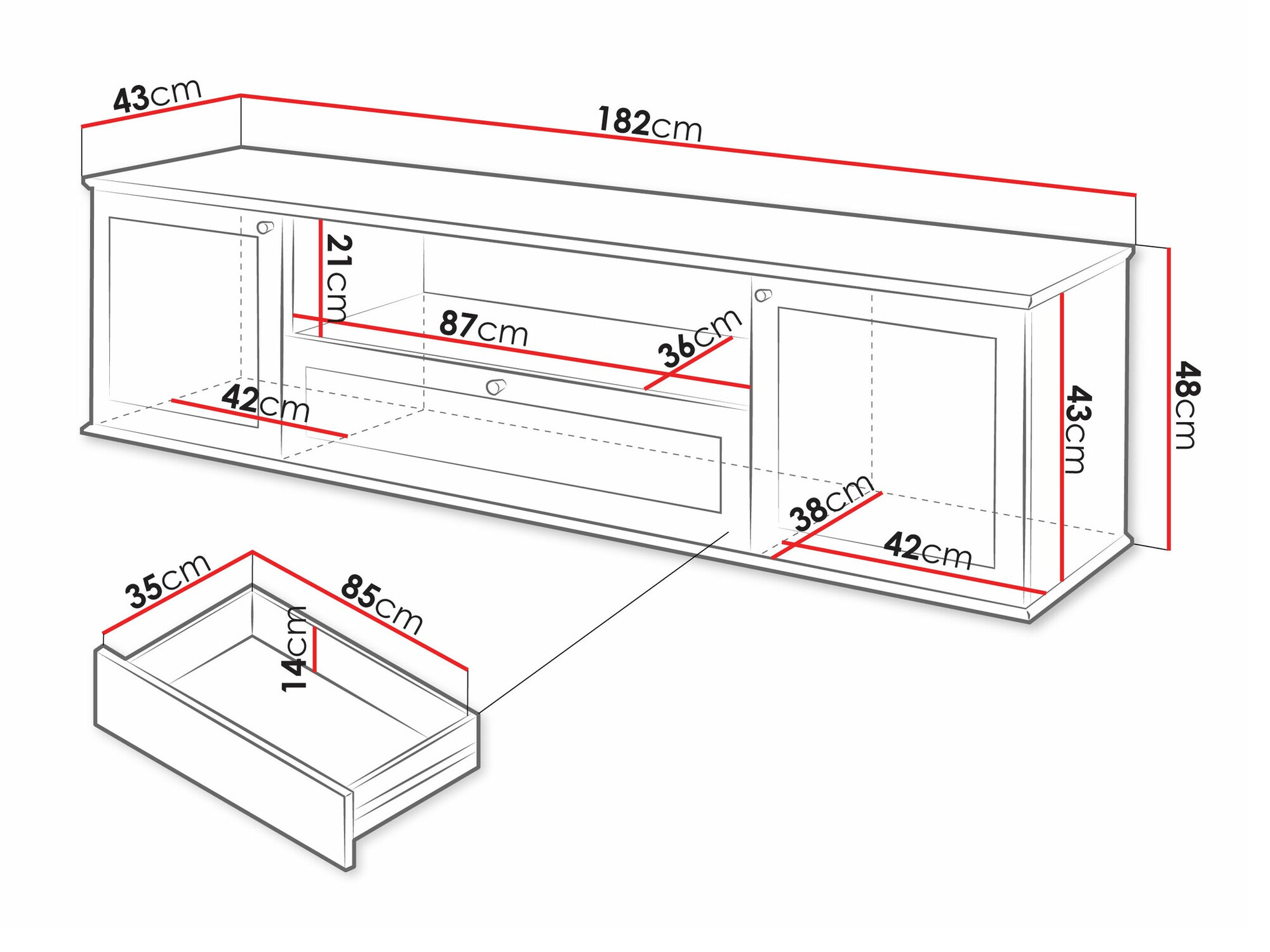 TV-bord Comfivo Custos