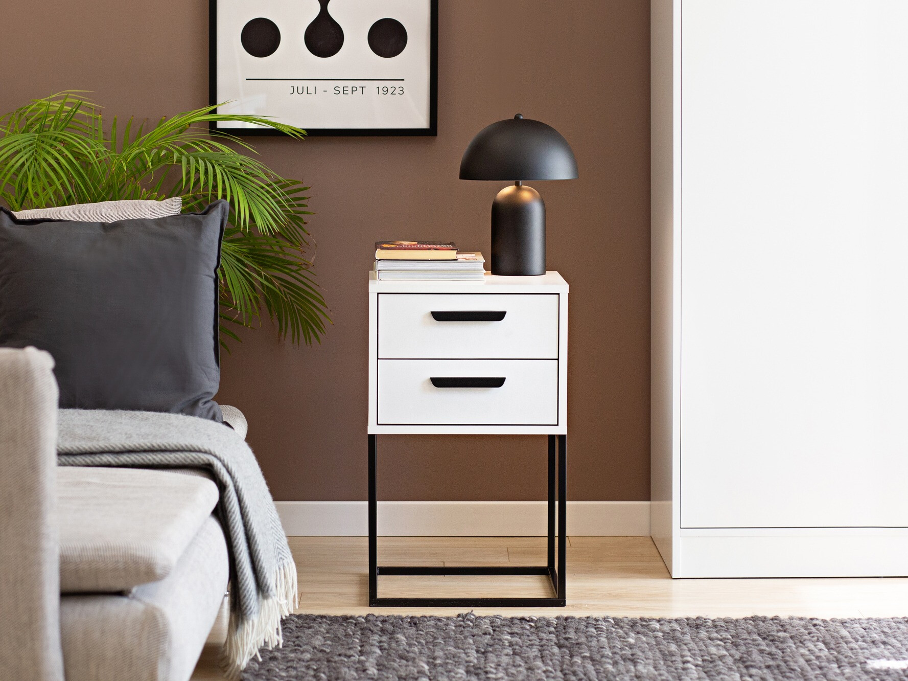 Sengebord Bristol 196 (Hvid)