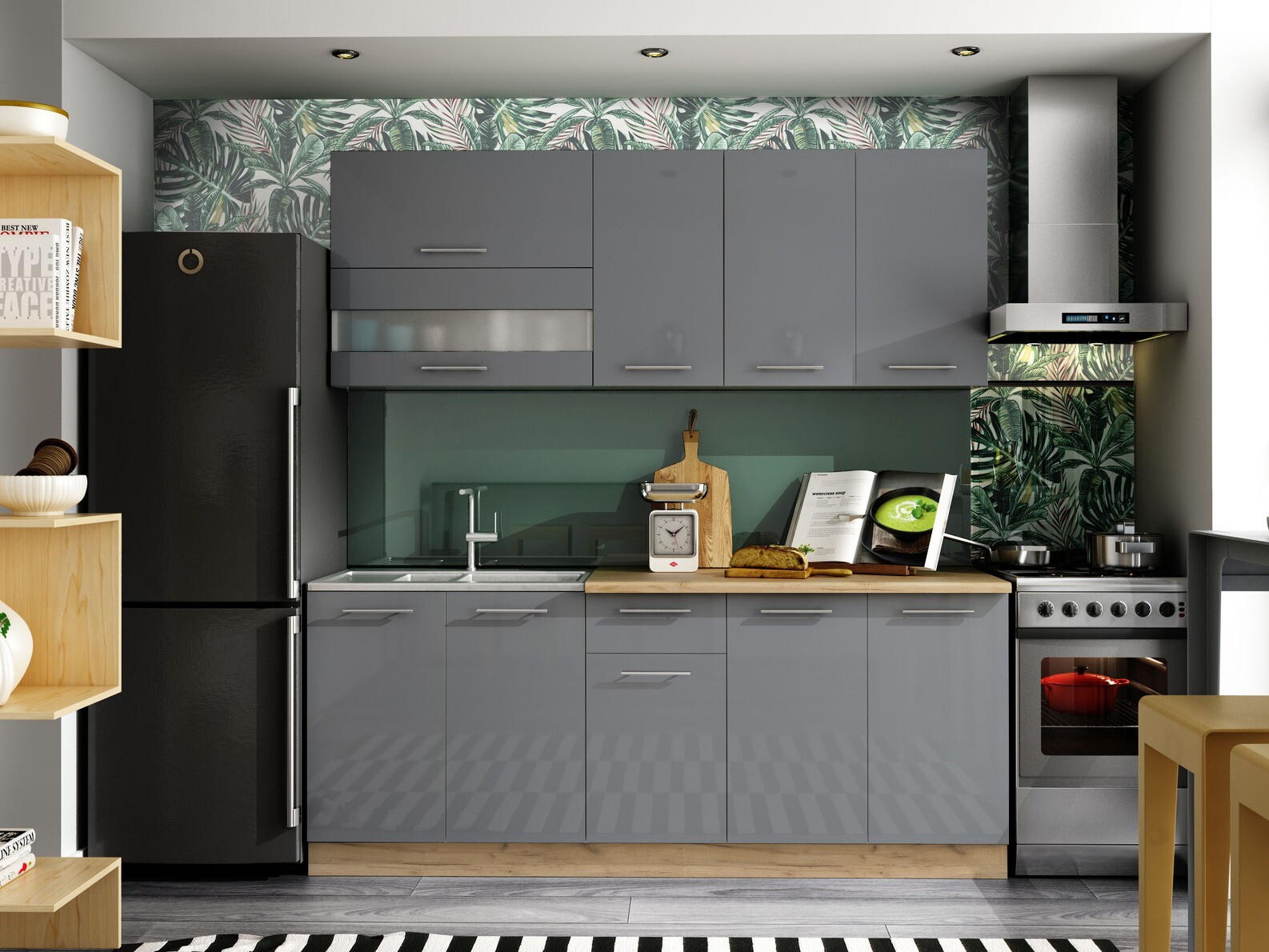 Modulvægskab Tiffa Grey 111