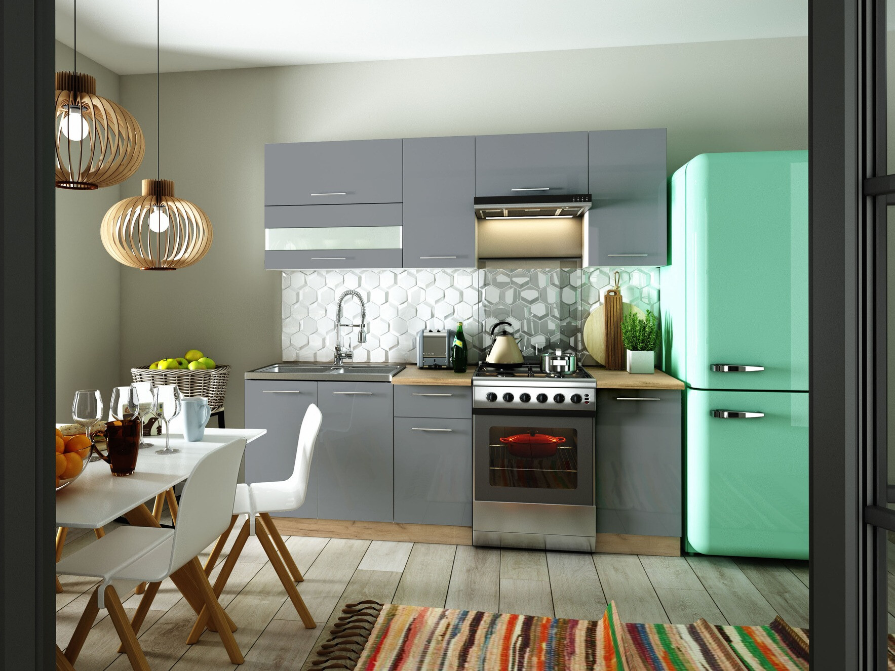 Modulvægskab Tiffa Grey 114